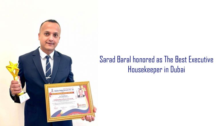 Sarad Baral honored as The Best Executive Housekeeper in Dubai