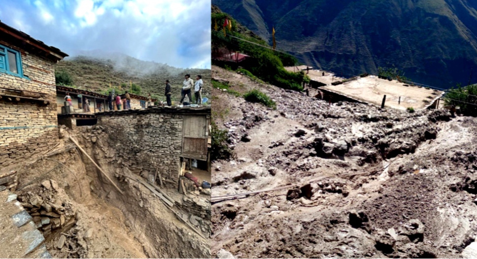 डाेल्पामा पहिरोले करिब ५३ घरमा क्षति पुर्‍यायाे