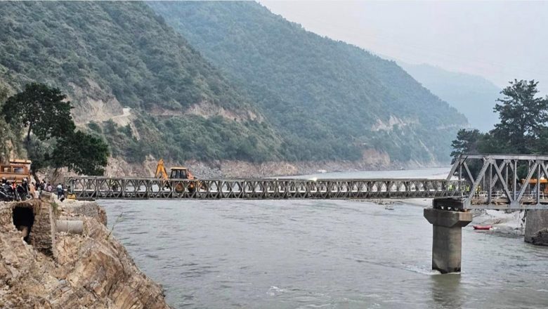 नेपाली सेनाद्वारा खुर्कोटको बेलीब्रिज मर्मत सुरु