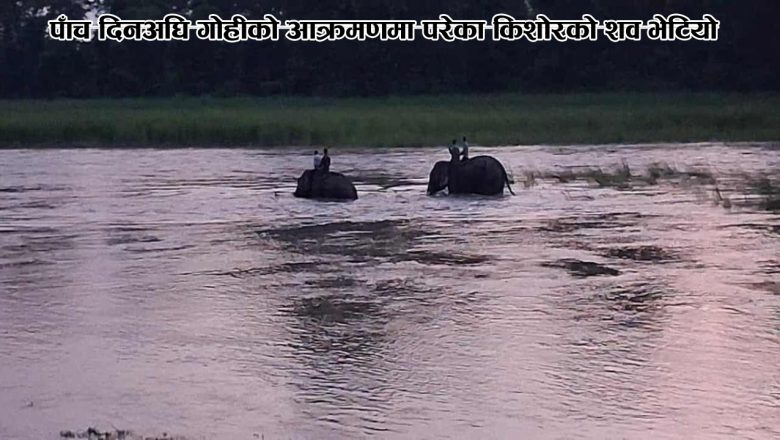 पाँच दिनअघि गोहीको आक्रमणमा परेका किशोरको शव भेटियो